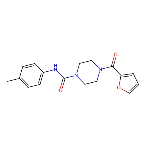 4-(furan-2-ylcarbonyl)-N-(4-methylphenyl)piperazine-1-carboxamide structure