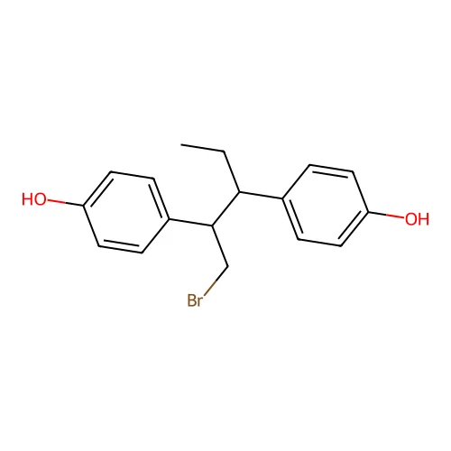 4-[1-Bromo-2-(4-hydroxyphenyl)pentan-3-yl]phenol structure