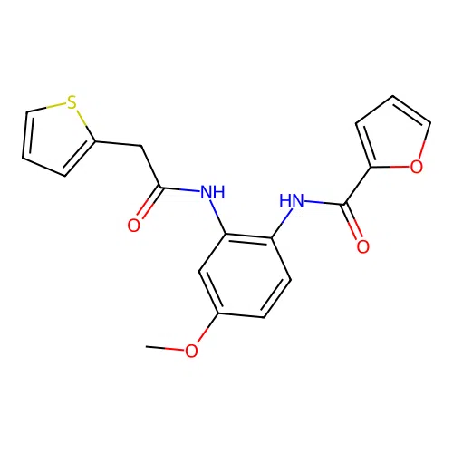 N-{4-methoxy-2-[(2-thienylacetyl)amino]phenyl}-2-furamide structure