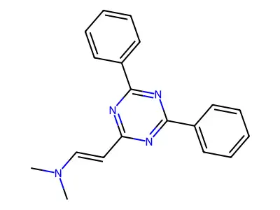 2-(4,6-diphenyl-1,3,5-triazin-2-yl)-N,N-dimethylethenamine structure