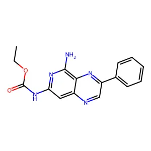 Carbamic acid, (5-amino-3-phenylpyrido(3,4-b)pyrazin-7-yl)-, ethyl ester structure