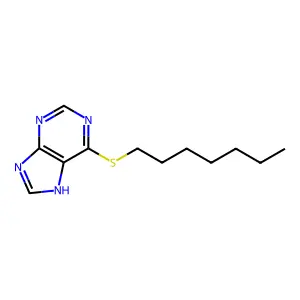 6-(Heptylthio)-1H-purine structure