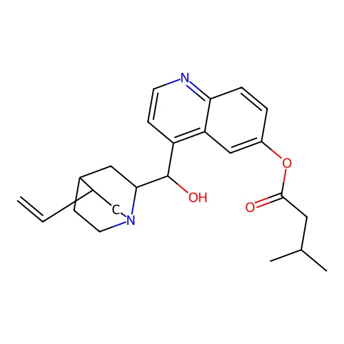 9-Hydroxycinchonan-6'-yl 3-methylbutanoate structure
