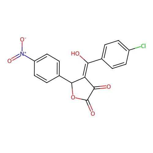 4-[(4-Chlorophenyl)(hydroxy)methylene]-5-(4-nitrophenyl)dihydro-2,3-furandione structure
