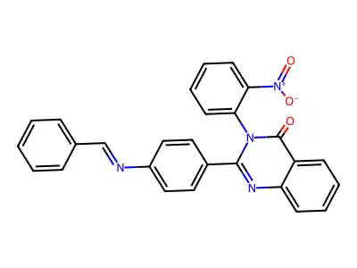 3-(2-Nitrophenyl)-2-(4-((phenylmethylene)amino)phenyl)-4(3H)-quinazolinone structure