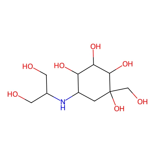 5-(1,3-Dihydroxypropan-2-ylamino)-1-(hydroxymethyl)cyclohexane-1,2,3,4-tetrol structure