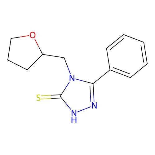 4-(oxolan-2-ylmethyl)-3-phenyl-1H-1,2,4-triazole-5-thione structure