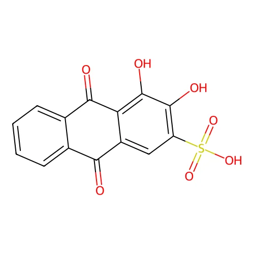 1,2-Dihydroxyanthraquinone-3-sulfonic acid structure