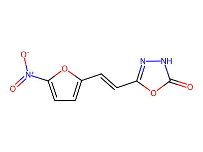 5-[2-(5-nitrofuran-2-yl)ethenyl]-3H-1,3,4-oxadiazol-2-one structure