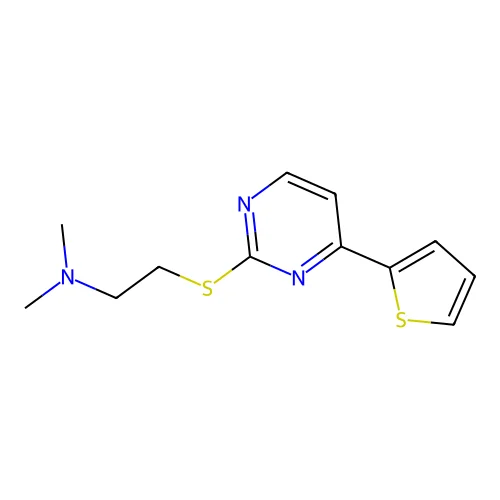N,N-Dimethyl-2-((4'-(thien-2''-yl)pyrimidin-2'-yl)thio)ethylamine structure