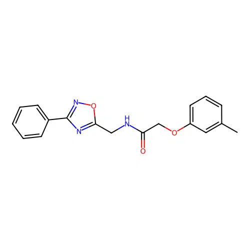 2-(3-methylphenoxy)-N-[(3-phenyl-1,2,4-oxadiazol-5-yl)methyl]acetamide structure