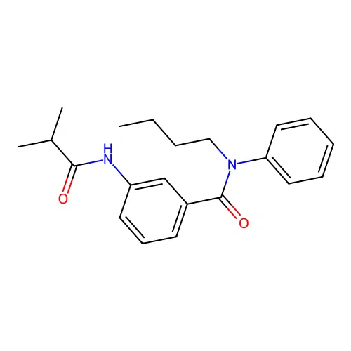 N-butyl-3-(2-methylpropanoylamino)-N-phenylbenzamide structure