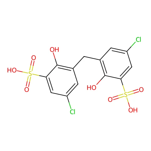 3,3'-Methylenebis(5-chloro-2-hydroxybenzenesulphonic) acid structure