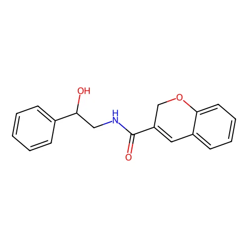 N-(2-Hydroxy-2-phenylethyl)-2H-1-benzopyran-3-carboximidic acid structure