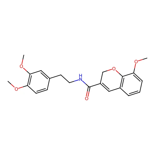 2H-1-Benzopyran-3-carboxamide, N-(2-(3,4-dimethoxyphenyl)ethyl)-8-methoxy- structure
