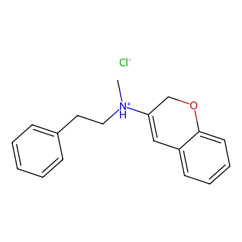 2H-1-Benzopyran-3-methanamine, N-(2-phenylethyl)-, hydrochloride structure