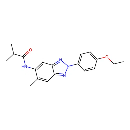 N-[2-(4-ethoxyphenyl)-6-methylbenzotriazol-5-yl]-2-methylpropanamide structure
