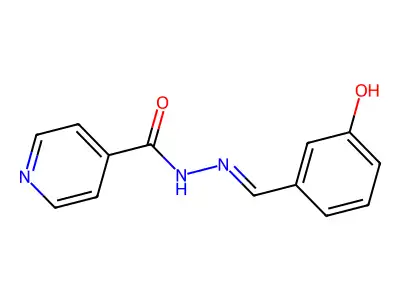 N-[(3-hydroxyphenyl)methylideneamino]pyridine-4-carboxamide structure