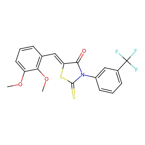 (Z)-5-(2,3-dimethoxybenzylidene)-2-thioxo-3-(3-(trifluoromethyl)phenyl)thiazolidin-4-one structure