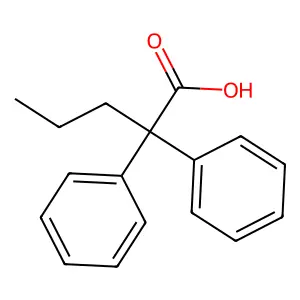 Benzeneacetic acid, alpha-phenyl-alpha-propyl- structure
