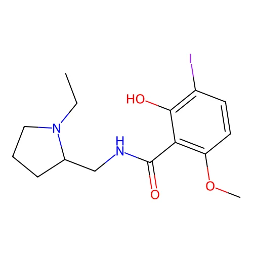 N-[(1-ethylpyrrolidin-2-yl)methyl]-2-hydroxy-3-iodo-6-methoxybenzamide structure