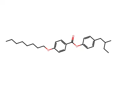 Benzoic acid, 4-(octyloxy)-, 4-(2-methylbutyl)phenyl ester structure
