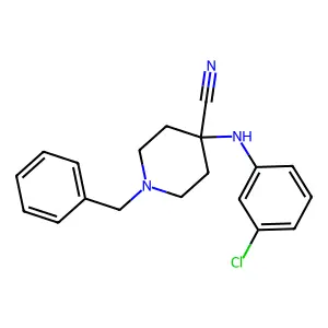 1-Benzyl-4-((3-chlorophenyl)amino)piperidine-4-carbonitrile structure