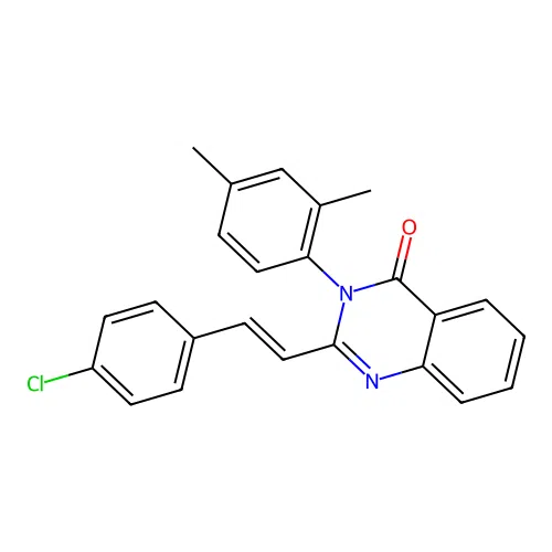 2-[(E)-2-(4-chlorophenyl)ethenyl]-3-(2,4-dimethylphenyl)quinazolin-4(3H)-one structure