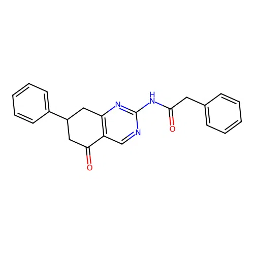 N-(5-oxo-7-phenyl-5,6,7,8-tetrahydroquinazolin-2-yl)-2-phenylacetamide structure