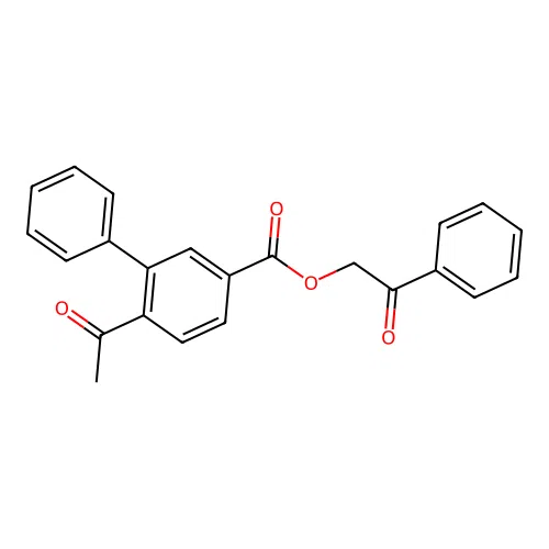 2-Oxo-2-phenylethyl 6-acetylbiphenyl-3-carboxylate structure