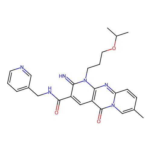 2-imino-1-(3-isopropoxypropyl)-8-methyl-5-oxo-N~3~-(3-pyridylmethyl)-1,5-dihydro-2H-dipyrido[1,2-a:2,3-d]pyrimidine-3-carboxamide structure