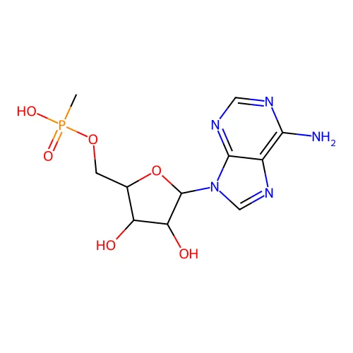 9-{5-o-[Hydroxy(methyl)phosphoryl]pentofuranosyl}-9h-purin-6-amine structure