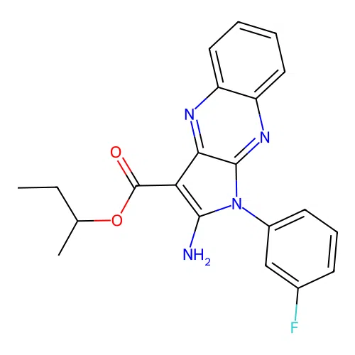 Butan-2-yl 2-amino-1-(3-fluorophenyl)pyrrolo[3,2-b]quinoxaline-3-carboxylate structure