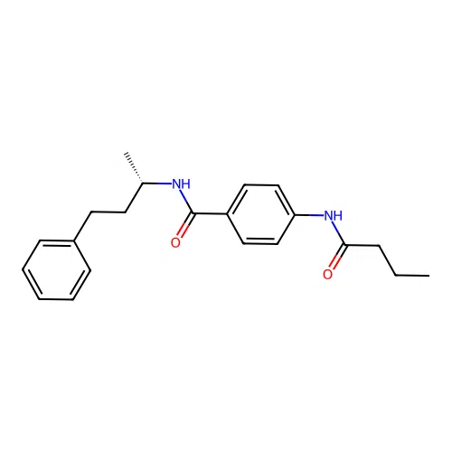 4-(butanoylamino)-N-[(2S)-4-phenylbutan-2-yl]benzamide structure