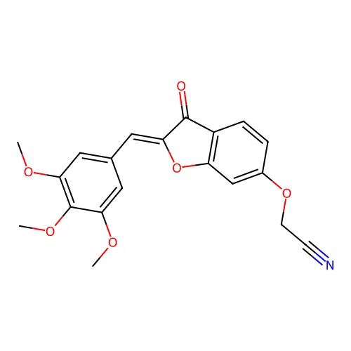 (Z)-2-((3-oxo-2-(3,4,5-trimethoxybenzylidene)-2,3-dihydrobenzofuran-6-yl)oxy)acetonitrile structure