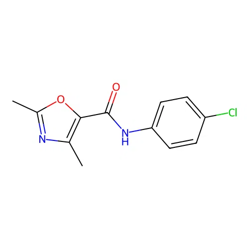 N-(4-chlorophenyl)-2,4-dimethyl-1,3-oxazole-5-carboxamide structure