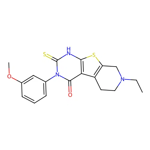 11-Ethyl-4-(3-methoxyphenyl)-5-sulfanyl-8-thia-4,6,11-triazatricyclo[7.4.0.0,2,7]trideca-1(9),2(7),5-trien-3-one structure