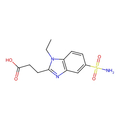 3-(1-ethyl-5-sulfamoyl-1H-1,3-benzodiazol-2-yl)propanoic acid structure
