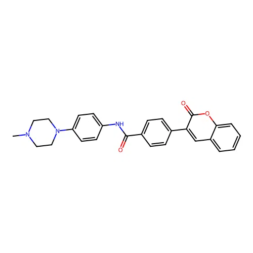 N-(4-(4-methylpiperazin-1-yl)phenyl)-4-(2-oxo-2H-chromen-3-yl)benzamide structure