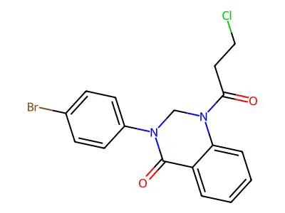 4(1H)-Quinazolinone, 2,3-dihydro-3-(p-bromophenyl)-1-(3-chloropropionyl)- structure
