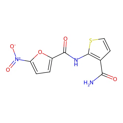 N-(3-carbamoylthiophen-2-yl)-5-nitrofuran-2-carboxamide structure