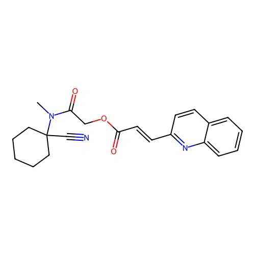 [(1-Cyanocyclohexyl)(methyl)carbamoyl]methyl 3-(quinolin-2-yl)prop-2-enoate structure