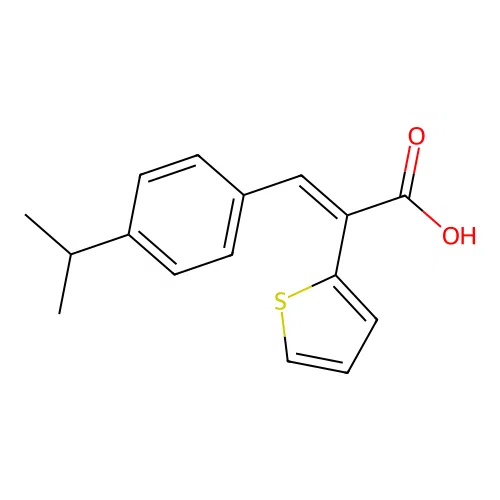 3-(4-Propan-2-ylphenyl)-2-thiophen-2-ylprop-2-enoic acid structure