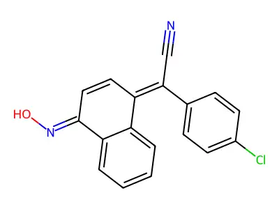 2-(4-Chlorophenyl)-2-(4-hydroxyiminonaphthalen-1-ylidene)acetonitrile structure