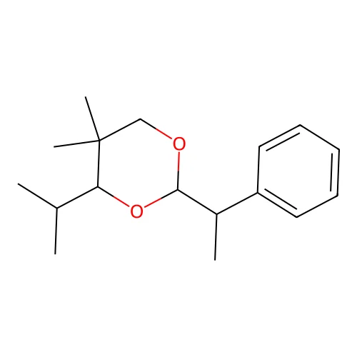 4-Isopropyl-5,5-dimethyl-2-(1-phenylethyl)-1,3-dioxane structure