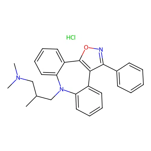 8H-Dibenz(b,f)isoxazolo(4,5-d)azepine-8-propanamine, 3-phenyl-N,N,beta-trimethyl-, monohydrochloride structure