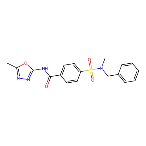 4-[benzyl(methyl)sulfamoyl]-N-(5-methyl-1,3,4-oxadiazol-2-yl)benzamide structure