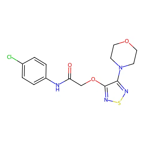 N-(4-chlorophenyl)-2-[(4-morpholin-4-yl-1,2,5-thiadiazol-3-yl)oxy]acetamide structure