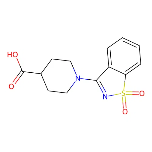 1-(1,1-Dioxo-1,2-benzothiazol-3-yl)piperidine-4-carboxylic acid structure