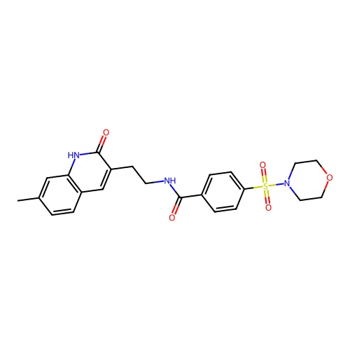 N-[2-(7-methyl-2-oxo-1H-quinolin-3-yl)ethyl]-4-morpholin-4-ylsulfonylbenzamide structure
